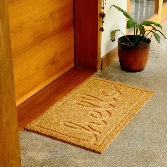 Hello Coir Outdoor Mat - 50 x 80cm - Beige - Durable & Non-Slip – view 2
