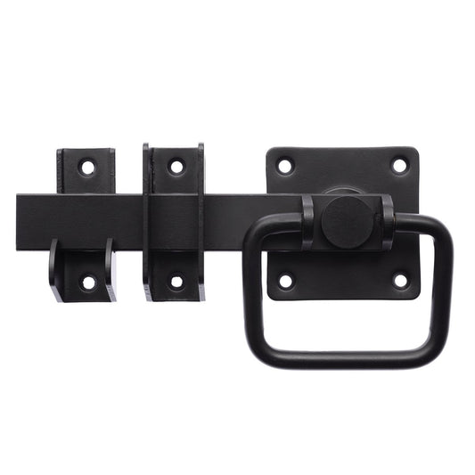 Zenith Matte Black Ring Pull Gate Latch - 115mm x 32mm x 210mm - Steel – view 2 - Auzzistore
