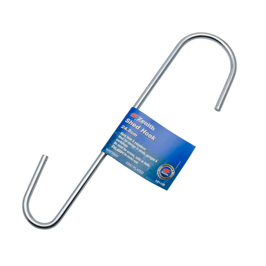 Zenith Shed Hook - 24 5cm - Zinc Plated Steel - Heavy Duty Storage