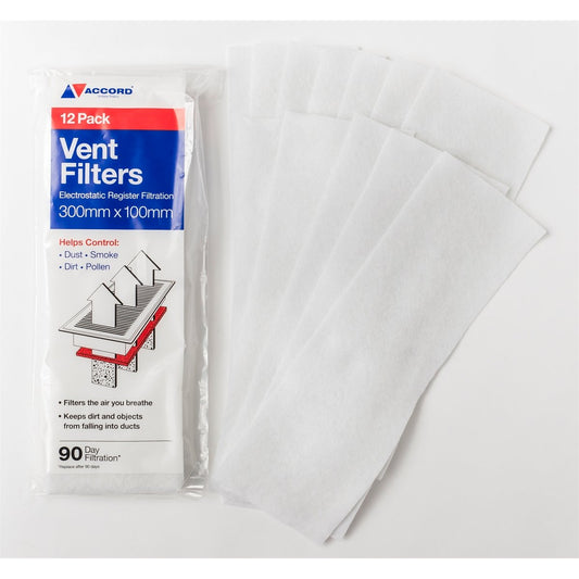 Accord Floor Vent Filters 10 x 30cm White 12 Pack Easy Install – view 2 - Auzzistore