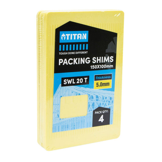 Titan 4 Piece Yellow Shim Packing - 5 x 150 x 100 mm - Heavy-Duty Support – view 2 - Auzzistore