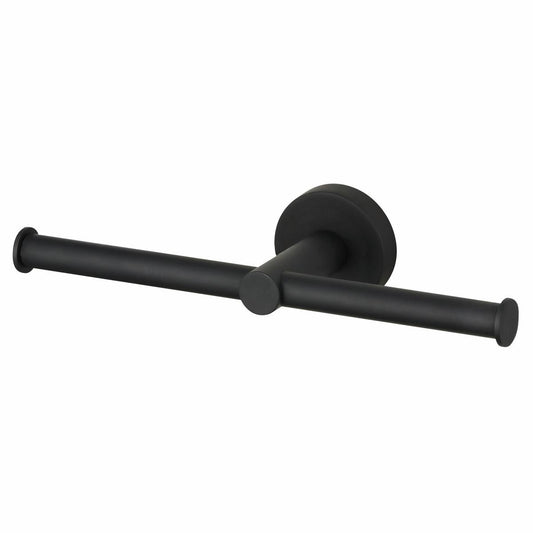Mondella Matte Black Double Toilet Roll Holder - 245mm x 54mm x 80mm