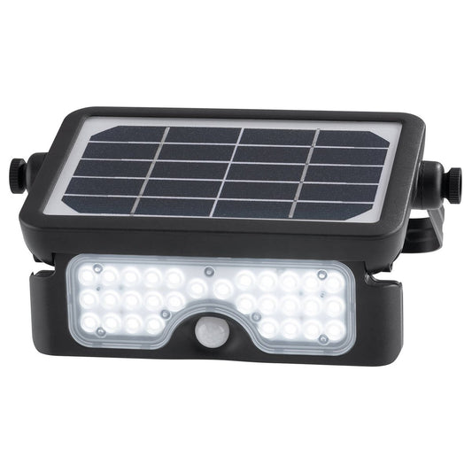 Arlec 7W Integrated Solar Powered Sensor LED Floodlight - 800 Lumens - Black