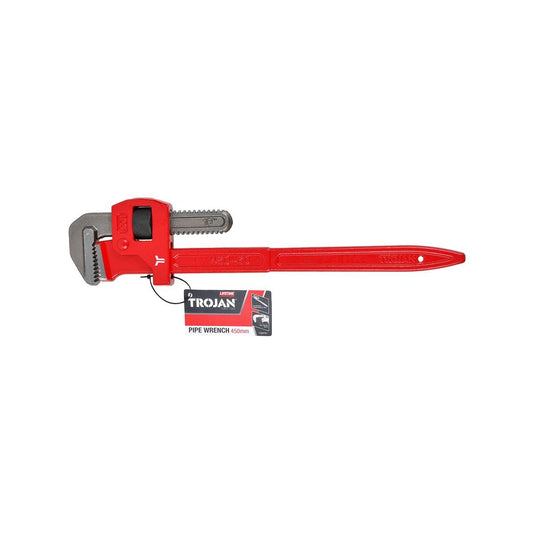 Trojan 450mm Pipe Wrench - Durable Drop Forged Steel - 60mm Capacity