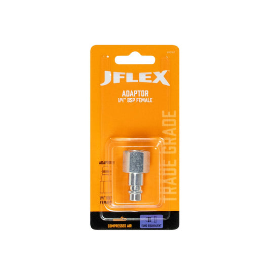 Jflex 1/4 BSP Female Euro Style Adaptor - High Airflow 115 CFM - Plated Steel – view 2 - Auzzistore