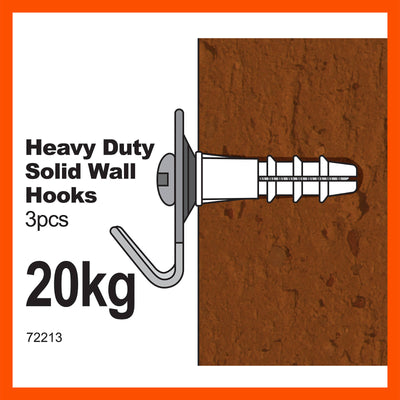 Everhang 20kg Heavy Duty Picture Hanging Hook 3 Pack Zinc Plated