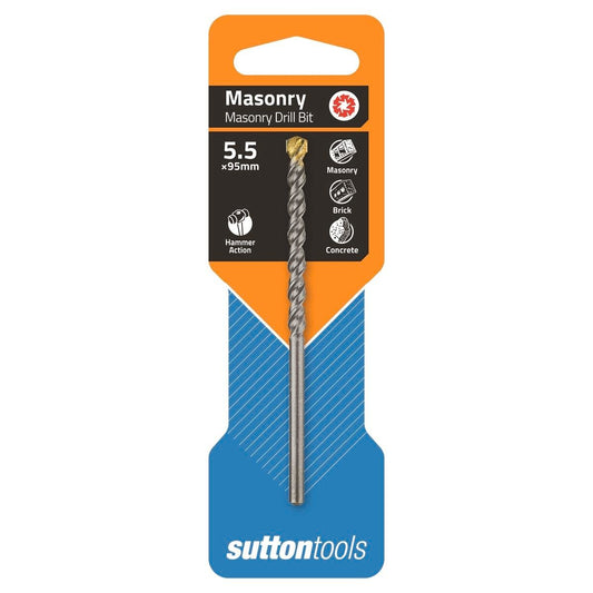 Sutton Tools Masonry Drill Bit - 5.5 x 85mm - Carbide Tip - Aggressive Drilling - Auzzistore