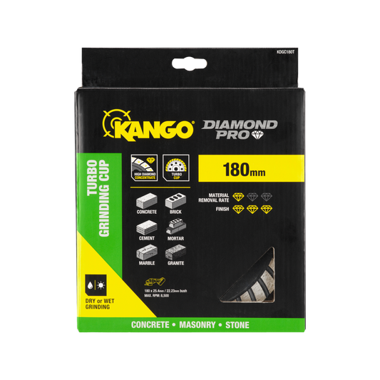 Kango 180mm Turbo Diamond Grinding Cup - Durable - Smooth Finish – view 2 - Auzzistore