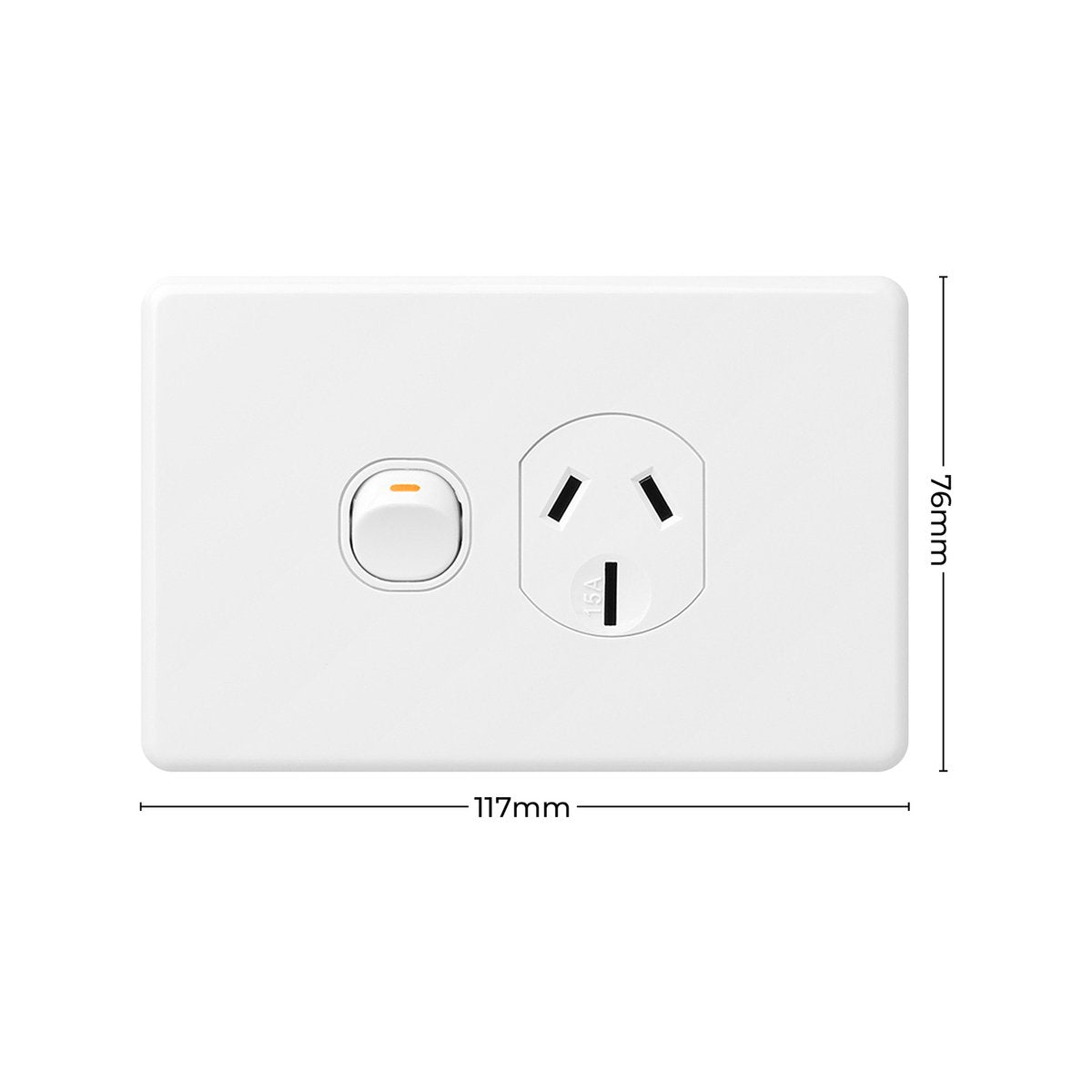 DETA X6 White 15 Amp Single Power Point - 15A Polycarbonate - Durable