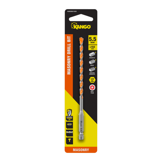 Kango 5.5mm x 150mm 1/4" Masonry Drill Bit - Durable Carbide Tip - Auzzistore