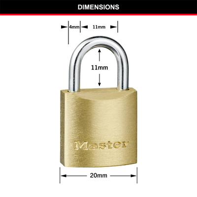 Master Lock 20mm Brass Keyed Padlock 2 Pack - Solid Brass - Rust Resistant