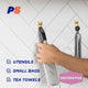 Permastik Small Brass Kitchen Hooks 6 Pack - 110mm x 180mm - Holds 500g