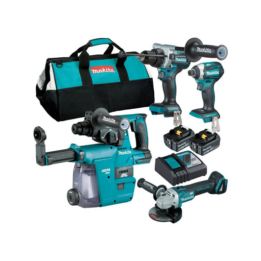 Makita Brushless 4 Piece Combo Kit DLX4148TX1 - 18V - Includes 2 Batteries - Fast Charger - Tote Bag – view 2 - Auzzistore
