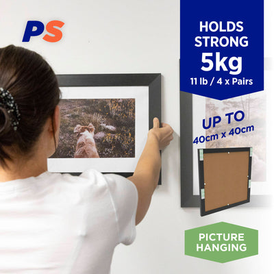 Permastik Large Picture Strips 12 Pairs Plastic Easy Hang 5kg Capacity