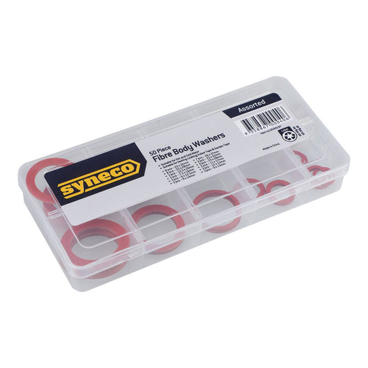 Syneco Assorted Fibre Body Washers 50 Pack - 50 Washers - Red - Sealing Solution – view 2 - Auzzistore