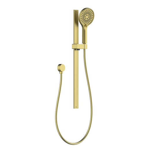 Mondella 5 Function Shower Rail Set 125mm x 705mm Brushed Brass - Water Efficient