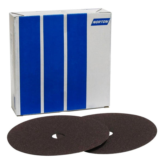Norton Sanding Disc 178 x 22mm 80 Grit Fibre Backed Durable - Auzzistore