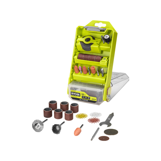 Ryobi 52 Piece All Purpose Rotary Tool Accessory Set - 55mm x 5mm x 101mm - Versatile for Sanding, Cutting, Polishing – view 2 - Auzzistore