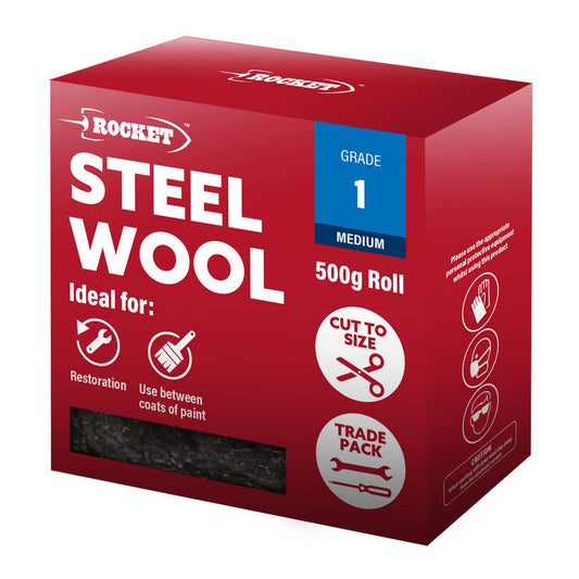 Rocket 500g Premium Grade 1 Medium Steel Wool - Versatile Cleaning & Polishing – view 2 - Auzzistore