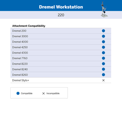 Dremel Workstation Attachment - Drill Press - 3-in-1 - Adjustable Height