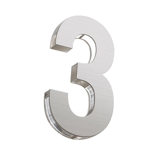 Sandleford Azure House Number 3 - 120mm Stainless Steel - Weather Resistant