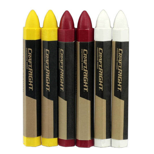 Craftright Builders Crayons - 6 Piece - Wax - Easy To Carry - Auzzistore