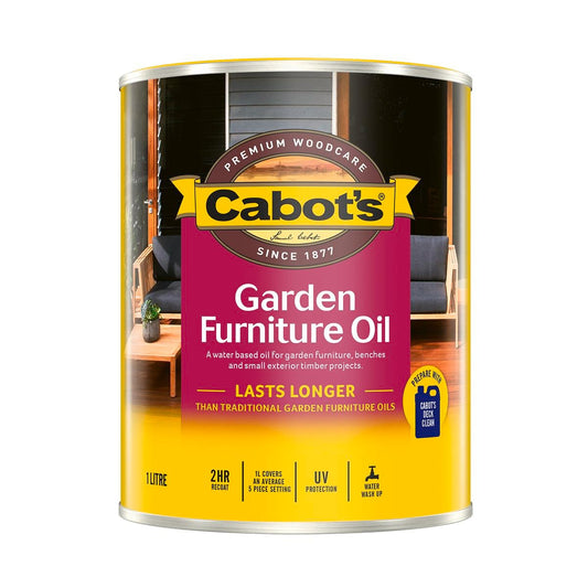 Cabot 1L Garden Furniture Oil - Water Based - UV Protection - Durable - Auzzistore