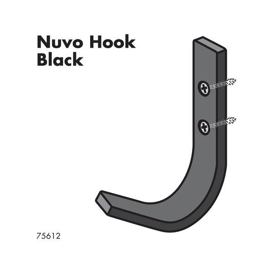 Adoored Black Nuvo Deco Hook - 29mm Aluminium - Timeless Design – view 2