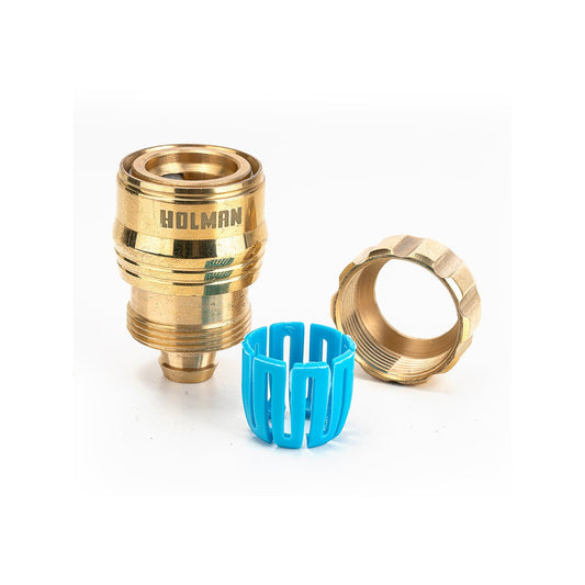Holman Brass Hose Connector 18mm Solid Brass Grip Lock Durable – view 2 - Auzzistore