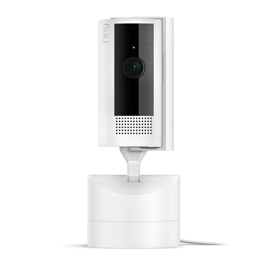 Ring White Pan Tilt Indoor Camera - 360° Pan & 169° Tilt - 1080p HD - Auzzistore