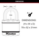 Master Lock Excell Padlock 50mm 4 Pack Laminated Steel Weather Resistant