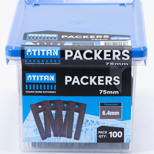 Titan 6 Window Packers - 100 Piece - 4 x 75mm - Grey - Durable & UV Stable - Auzzistore