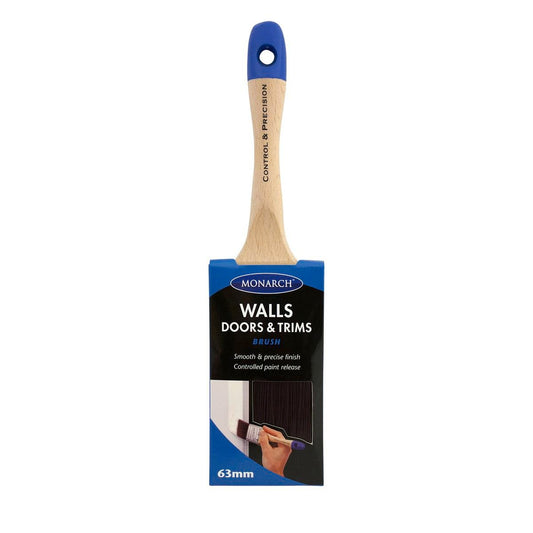 Monarch Walls Doors and Trims Paint Brush - 63mm - Synthetic Filament - Ergonomic Handle - Auzzistore