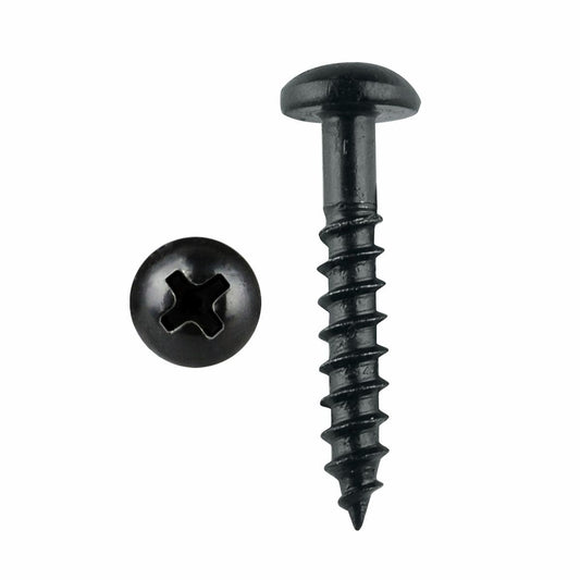 Pinnacle Black Round Timber Screw 5 x 40mm Black Steel 20 Pack - Auzzistore