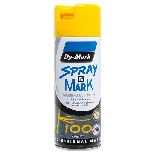 Dy-Mark Yellow Spray Mark Paint 350g Toluene-Free High Opacity - Auzzistore