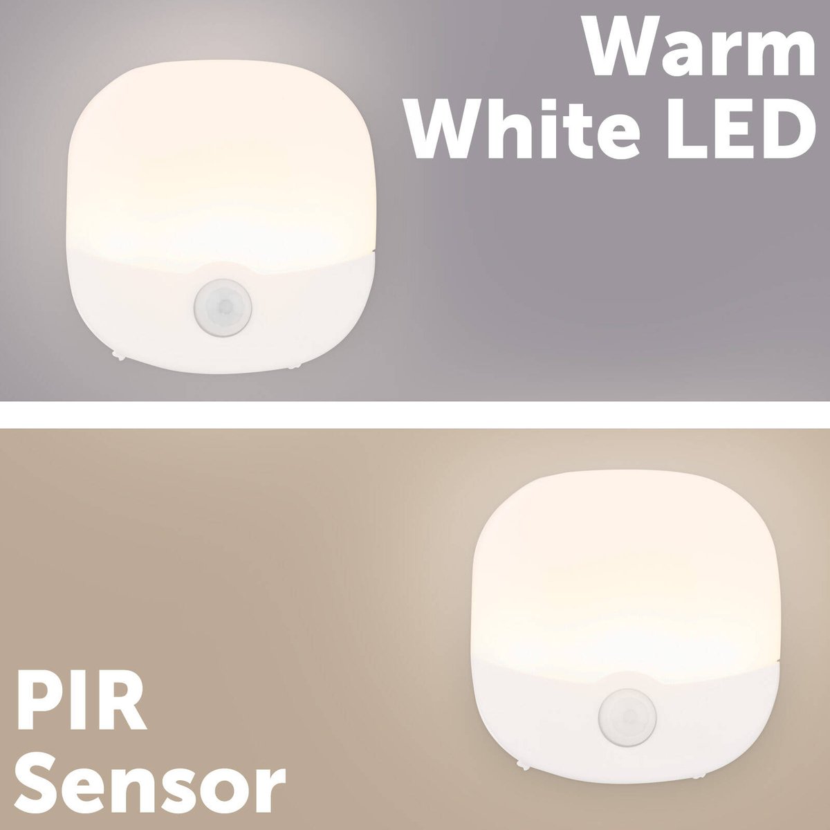 Arlec Rechargeable Motion Square Night Light - 67 x 22mm - White - Linkable