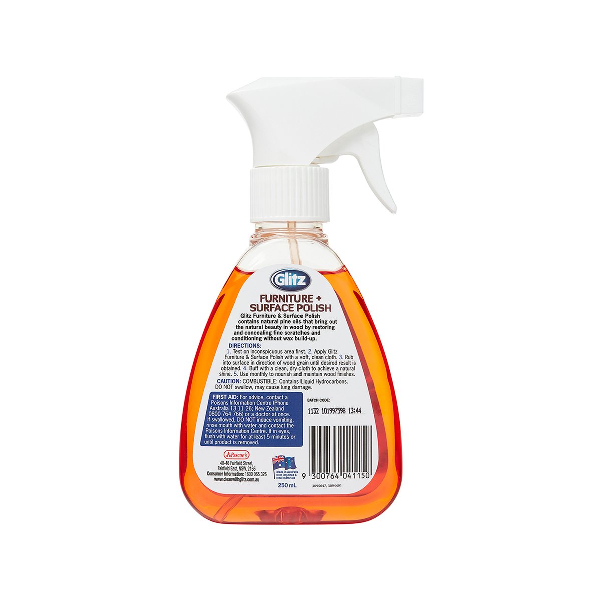 Glitz Furniture Polish - 250ml - PET Bottle - Nourishes and Protects