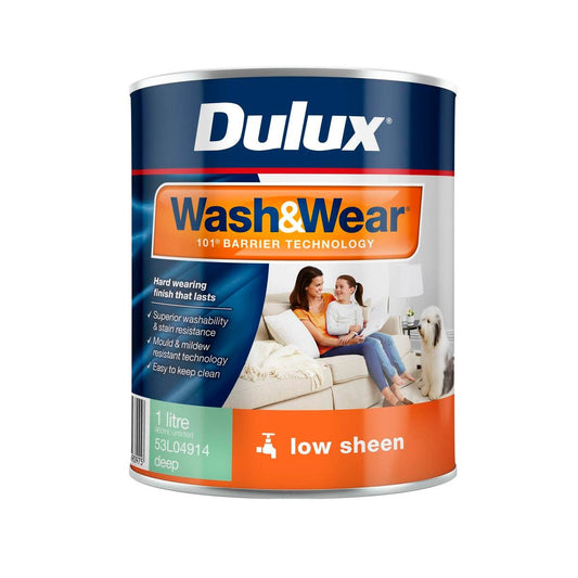Dulux Interior Paint Wash Wear Low Sheen Deep 1L - 1L - Washable, Stain Resistant - Auzzistore