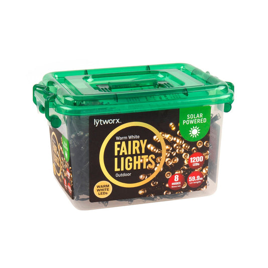 Lytworx Solar Fairy Lights 1200 Pack - 59.9m - Warm White - Auzzistore