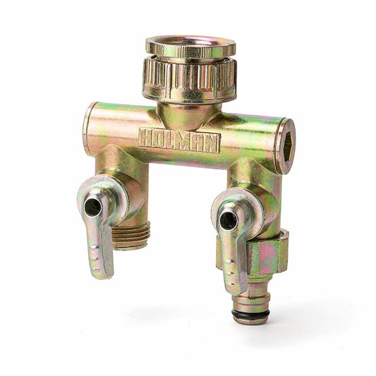 Holman 2 Way Tap Outlet - 1" - Die Cast Metal - Outdoor Use - Auzzistore
