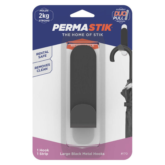 Permastik Large Hook - 1 Pack - Stainless Steel - Easy Apply