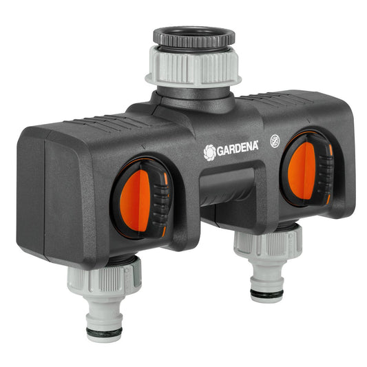 Gardena Twin Tap Connector - Dual Hose Adapter - 240mm - Plastic - Durable – view 2 - Auzzistore