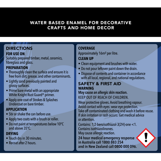 White Knight 250ml Royal Blue Strokes & Splashes Paint - Gloss Finish - Durable – view 2 - Auzzistore