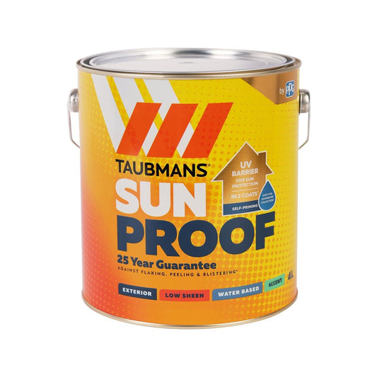 Taubmans 4L Accent Sheen Low Sunproof Exterior Paint - 4L - UV Protection, Self-Priming - Auzzistore