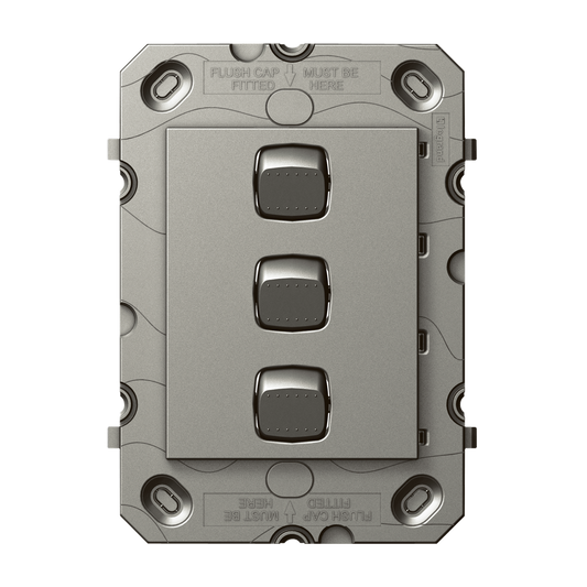 Hpm Arteor 3 Gang Wall Switch Grid - Magnesium - 113mm x 77mm - Modern Design - Auzzistore