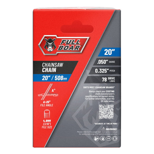 Full Boar Chainsaw Chain - 20" 508mm - Semi Chisel - 78 Drive Links – view 2 - Auzzistore