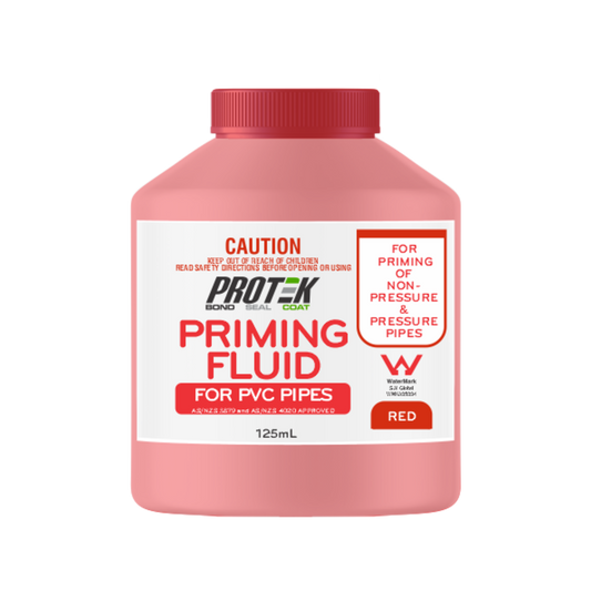 Protek Red Priming Fluid 125ml - PVC Cleaner and Primer - AS/NZS Approved - Auzzistore