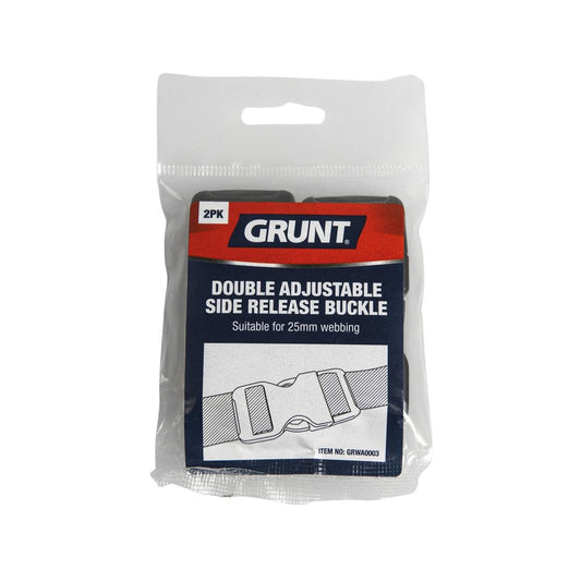 Grunt 25mm Double Adjustable Side Release Buckle 2 Pack - POM - Versatile - Auzzistore