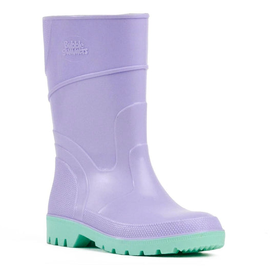 Bata Kids Gumboots Size 1 - Lightweight Waterproof - Purple Green