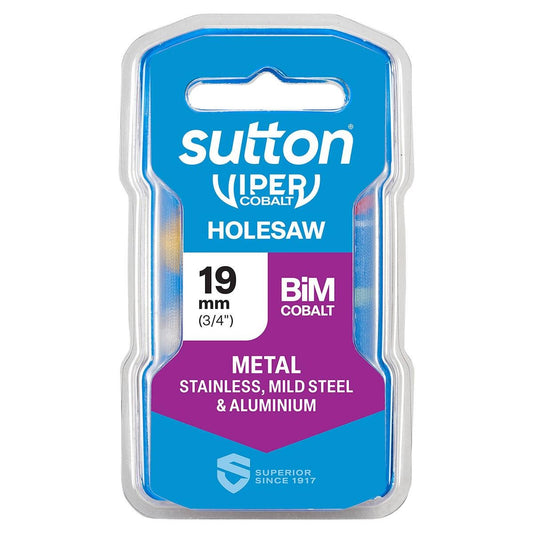 Sutton Tools 19mm Viper Cobalt Bi Metal Holesaw - Durable Cutting Tool - Auzzistore